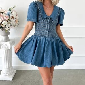 MABLE Denim Days Ahead Mini Dress